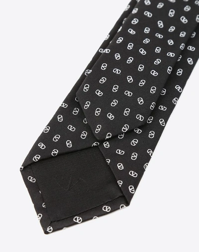 Shop Valentino Seta Vlogo Tie In Black