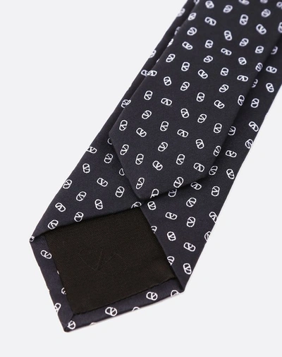 Shop Valentino Seta Vlogo Tie In Blue