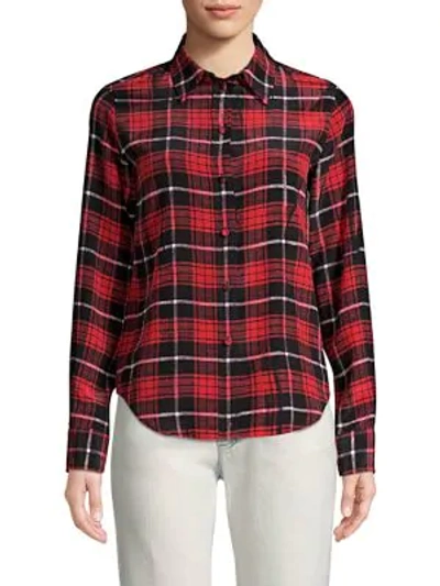 Shop Marc Jacobs Silk Plaid Shirt In Red Multi