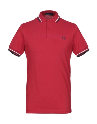 Shop Fred Perry Polo Shirts In Red