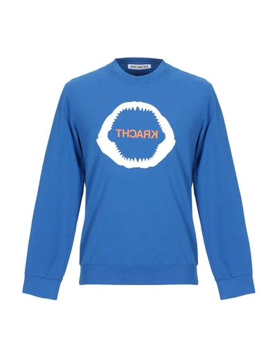 Shop Bikkembergs Man Sweatshirt Bright Blue Size Xs Cotton, Elastane