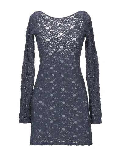 Shop Cycle Woman Mini Dress Lead Size S Cotton, Polyamide In Grey
