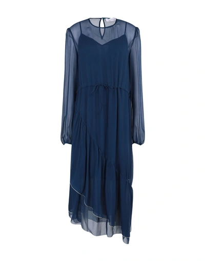 Shop See By Chloé Woman Midi Dress Midnight Blue Size 10 Viscose