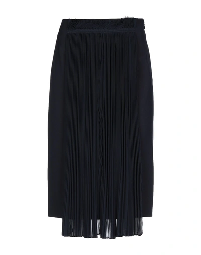 Shop Maison Margiela Knee Length Skirt In Dark Blue