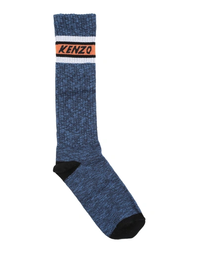 Shop Kenzo Short Socks In Dark Blue