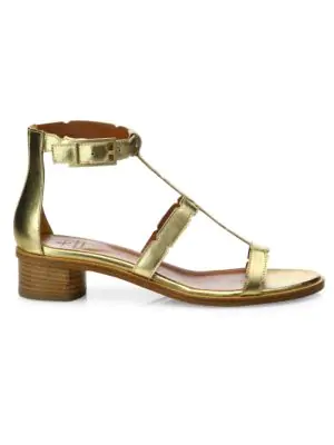 gold gladiator block heels