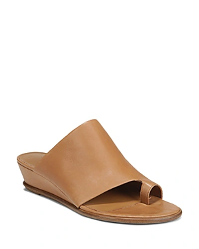 Shop Vince Women's Darla Wedge Slide Sandals In Almond Suede