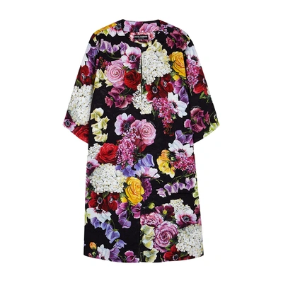 Shop Dolce & Gabbana Floral-print Jacquard Coat