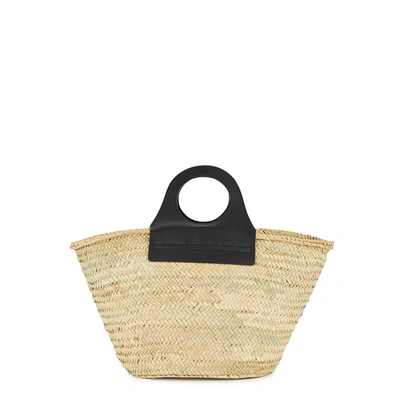 Shop Hereu Cabas Sand Straw Tote In Black