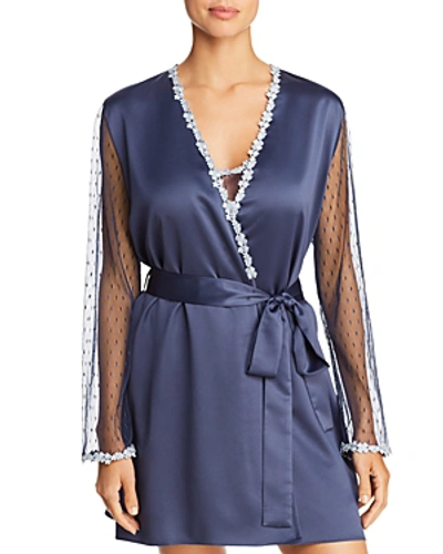 Shop Flora Nikrooz Showstopper Charmeuse Cover-up Robe In Navy