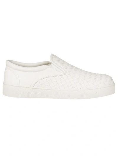 Shop Bottega Veneta Intrecciato Slip-on Sneakers In White