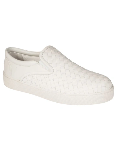 Shop Bottega Veneta Intrecciato Slip-on Sneakers In White