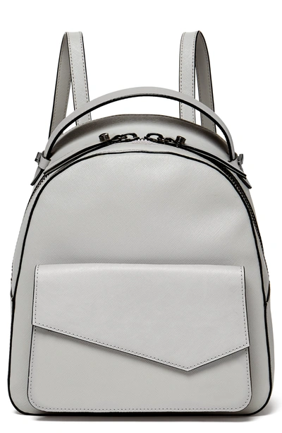 Shop Botkier Cobble Hill Calfskin Leather Backpack - Grey In Silver Grey