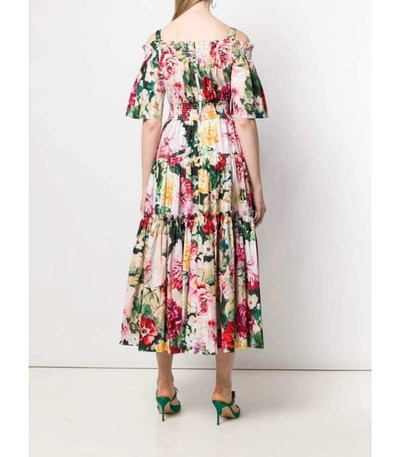 Shop Dolce & Gabbana Papaveri Floral Midi Dress In Wm