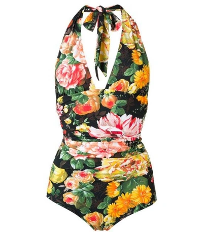 Shop Dolce & Gabbana Halter Bathing Suit In Bm