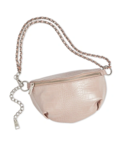 Shop Steve Madden Ida Belt Bag In Nude/silver