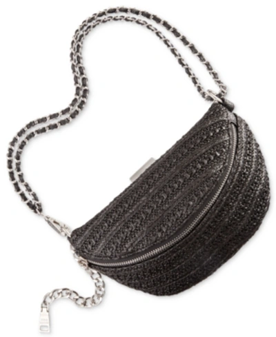 Shop Steve Madden Marty Belt Bag In Black/silver