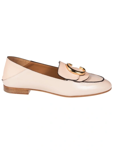 Shop Chloé Logo Loafers In Delicate Pink