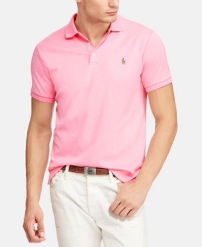 Shop Polo Ralph Lauren Men's Custom Slim Fit Soft Touch Cotton Polo, Created For Macy's In Harbor Pink