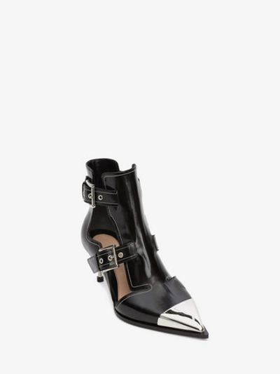 Shop Alexander Mcqueen Cage Heel Boot In Black/ivory