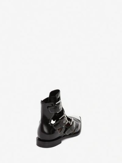 Shop Alexander Mcqueen Cage Ankle Boot In Black/ivory