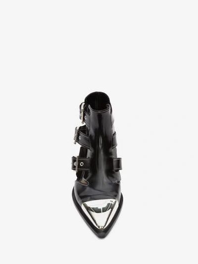 Shop Alexander Mcqueen Cage Ankle Boot In Black/ivory