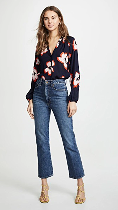 Shop A.l.c Jules Top In Midnight/light Pink Flower