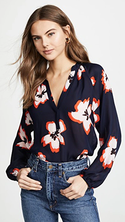 Shop A.l.c Jules Top In Midnight/light Pink Flower