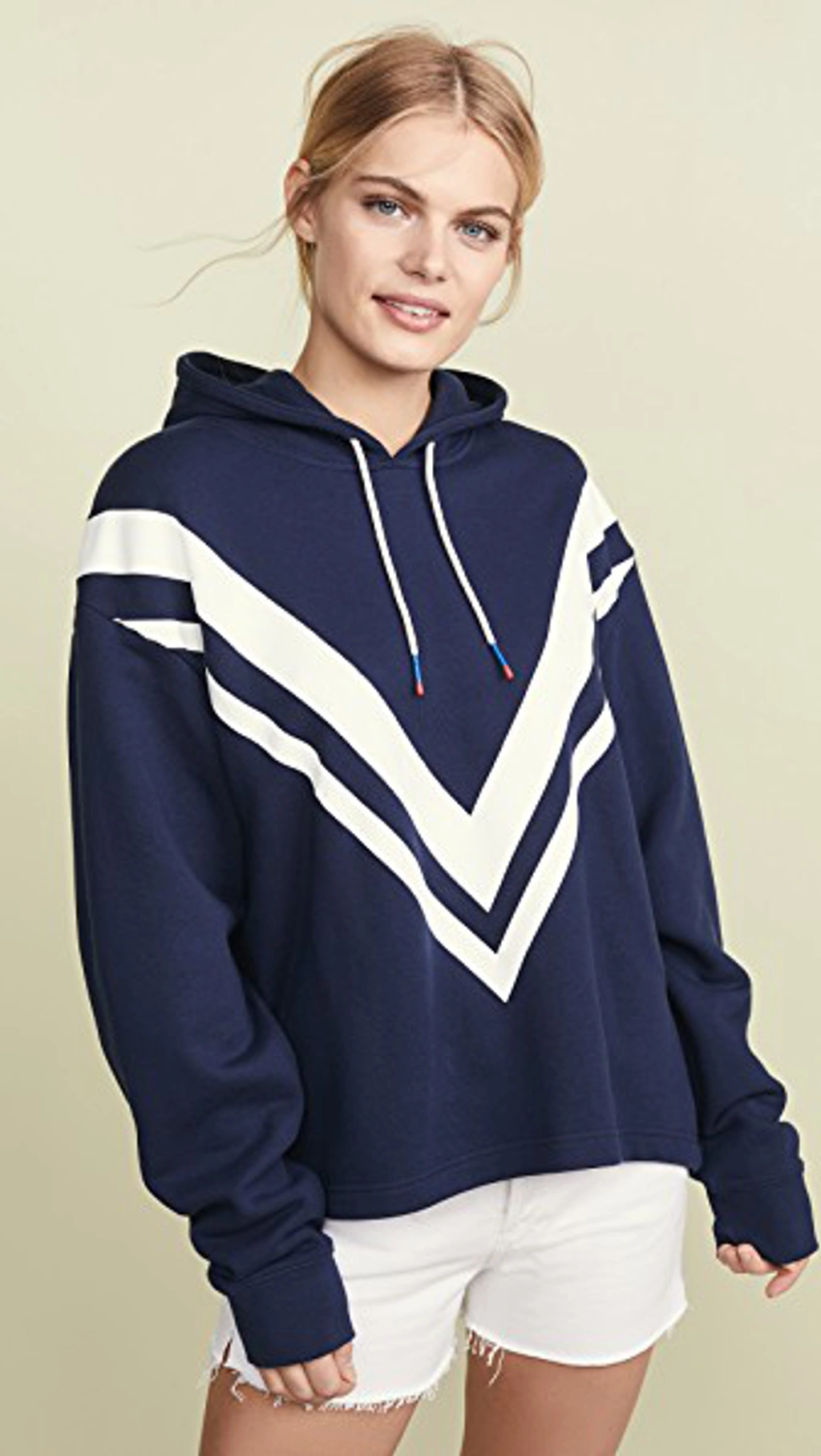 Tory Sport Tory Burch French Terry Chevron Hoodie In Tory Navy snow White ModeSens