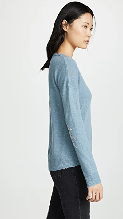 Shop Zadig & Voltaire Bolt Patch Cashmere Sweater In Nuage