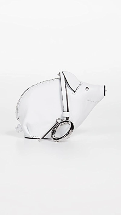 Shop Rebecca Minkoff Piggy Bag Charm In Optic White