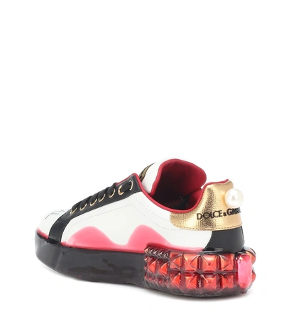 Shop Dolce & Gabbana Portofino Melt Leather Sneakers In Multicoloured