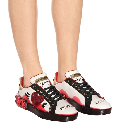 Shop Dolce & Gabbana Portofino Melt Leather Sneakers In Multicoloured