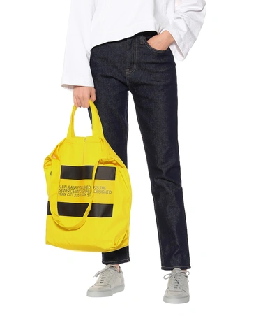 Shop Calvin Klein Jeans Est.1978 Logo Small Nylon Tote In Yellow