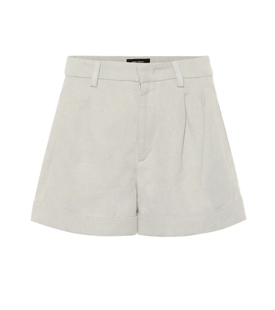 Shop Isabel Marant Kab Cotton And Linen Shorts In Grey