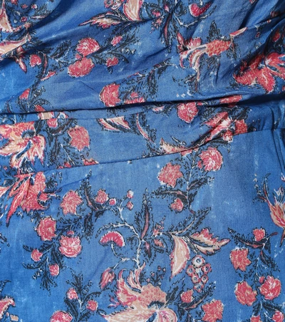 Shop Isabel Marant Étoile Esther Floral-printed Cotton Dress In Blue