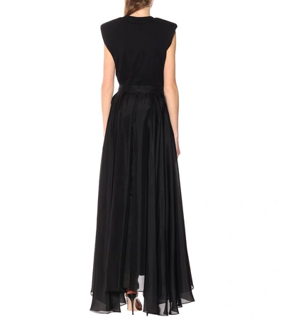 Shop Prada Silk Satin Maxi Skirt In Black