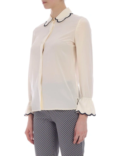 Shop Tory Burch Scalloped Shirt In White