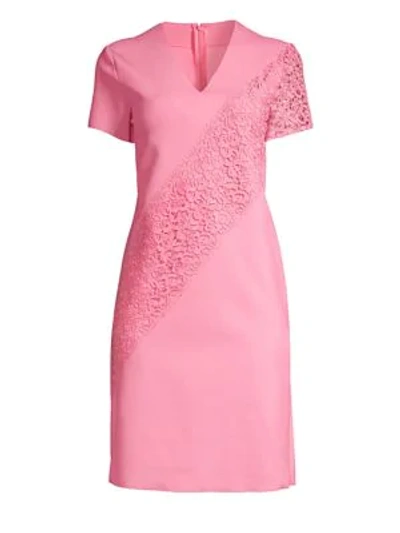 Shop Escada Sport Dacaya Scuba Knit Lace Sheath Dress In Light Bloom