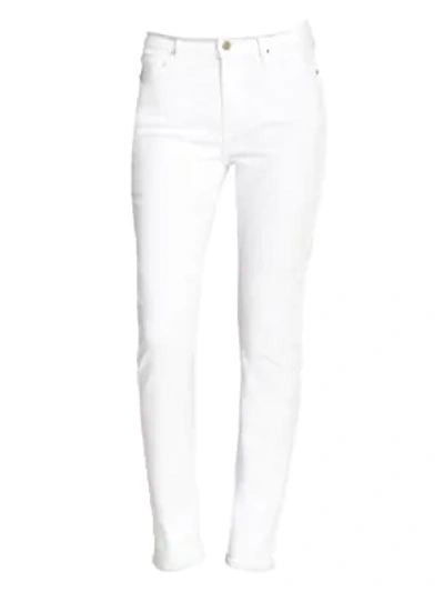 Shop Jen7 By 7 For All Mankind Mid-rise Slim Straight Jeans In White Denim
