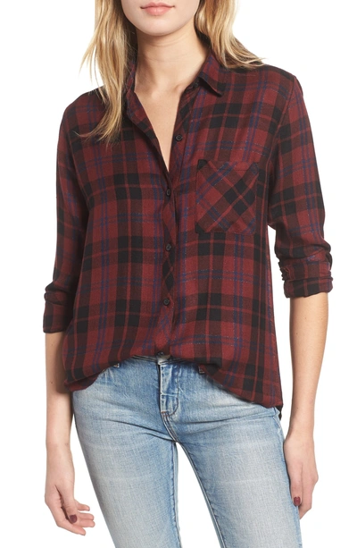 Shop Rails Hunter Plaid Shirt In Wine Navy Black