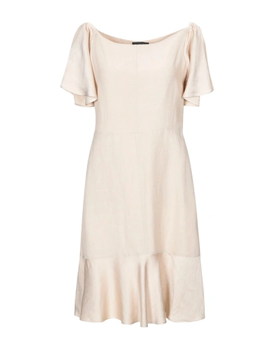 Shop Twinset Woman Mini Dress Sand Size 8 Viscose, Linen, Acetate In Beige