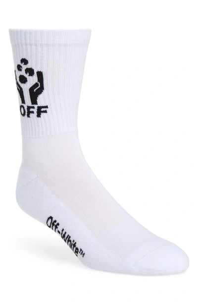 Shop Off-white Hands Off Socks In White/black