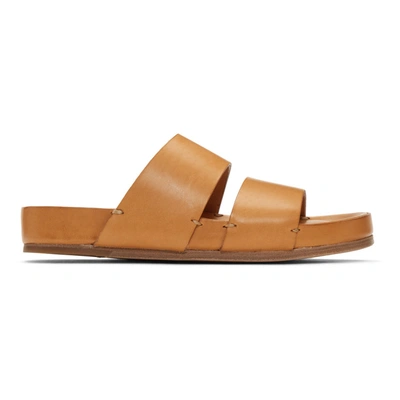 Shop Feit Tan Slip-on Sandals In Nat