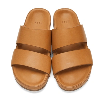 Shop Feit Tan Slip-on Sandals In Nat