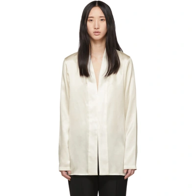Shop Haider Ackermann Ivory Silk Shirt