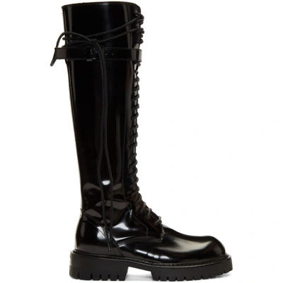 Shop Ann Demeulemeester Ssense Exclusive Black Patent Abrasivato Boots