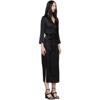 Shop Ann Demeulemeester Black Long Wrap Dress