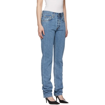 Shop Helmut Lang Indigo Masc High Straight Jeans In Indigo 1