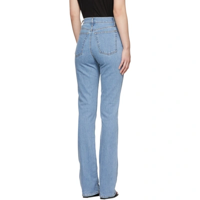 Shop Helmut Lang Indigo Femme High Bootcut Jeans In Indigo 4